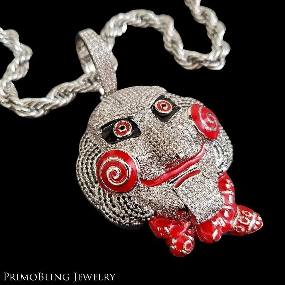 Iced out Billy the puppet necklace